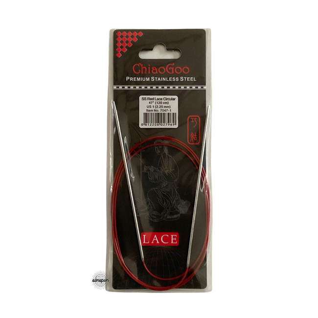 Red Lace Stainless Steel Fixed Circular Needles 100cm to 150cm