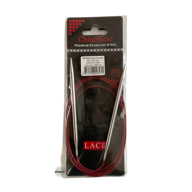 Red Lace Stainless Steel Fixed Circular Needles 100cm to 150cm