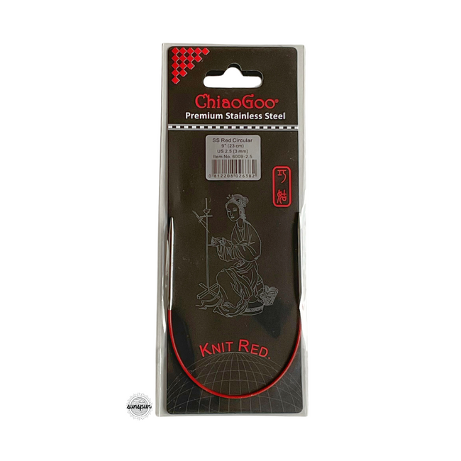 Knit Red Stainless Steel Fixed Circular Needles