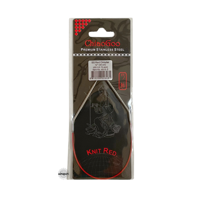 Knit Red Stainless Steel Fixed Circular Needles