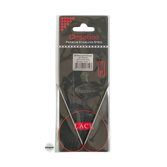 Red Lace Stainless Steel Fixed Circular Needles 40cm to 80cm