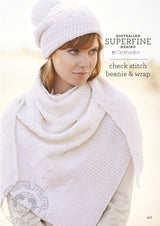 452 Check Stitch Beanie and Wrap