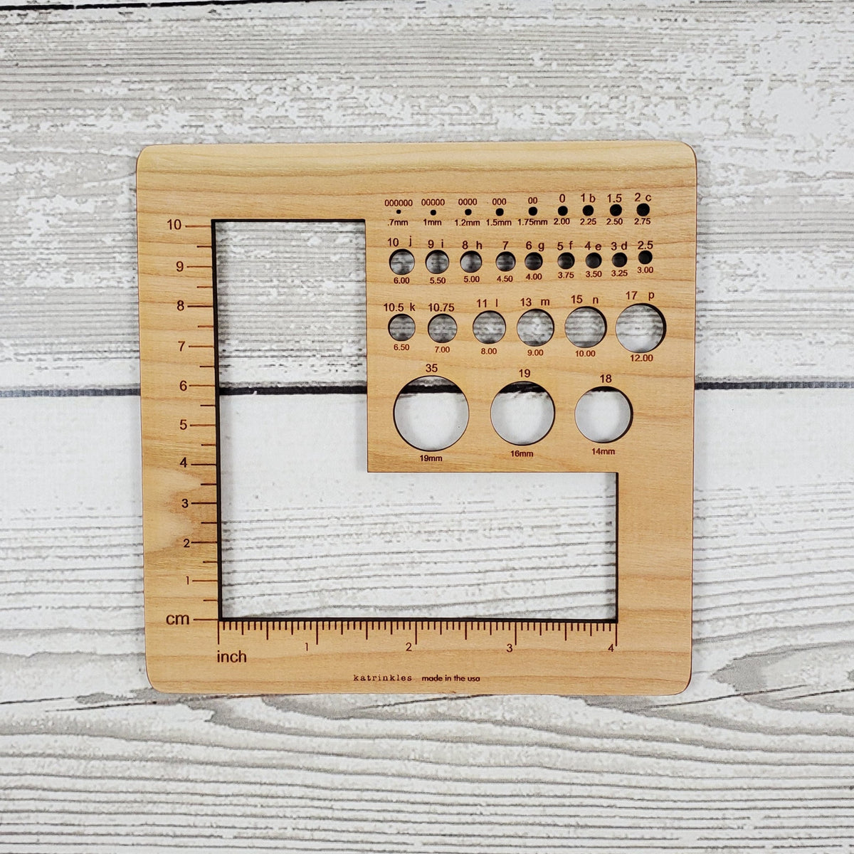 Universal Knitting Needle & Crochet Hook Gauge Katrinkles Tools