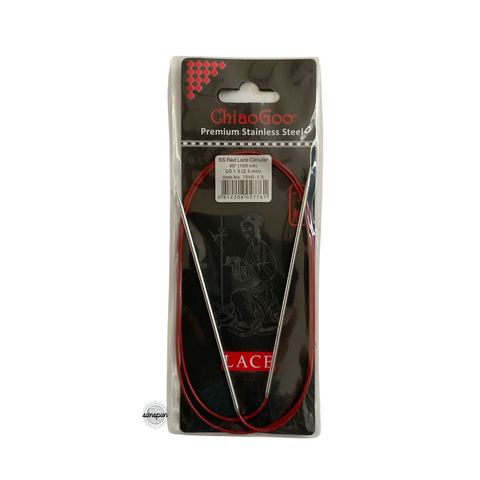 Red Lace Stainless Steel Fixed Circular Needles 100cm to 150cm