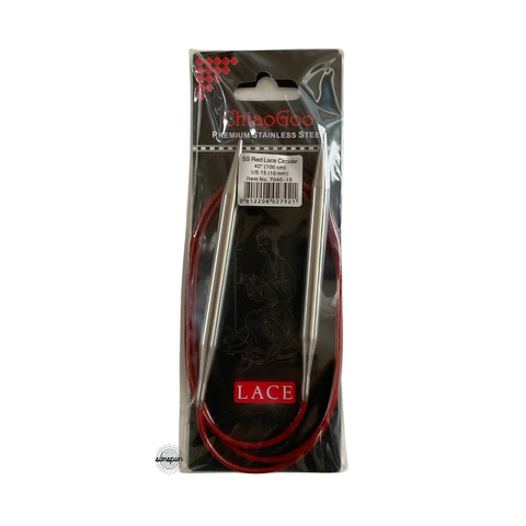 Red Lace Stainless Steel Fixed Circular Needles 100cm to 150cm