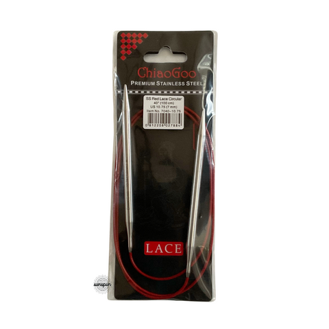 Red Lace Stainless Steel Fixed Circular Needles 100cm to 150cm
