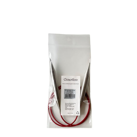 Red Lace Stainless Steel Fixed Circular Needles 100cm to 150cm