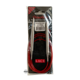 Red Lace Stainless Steel Fixed Circular Needles 100cm to 150cm