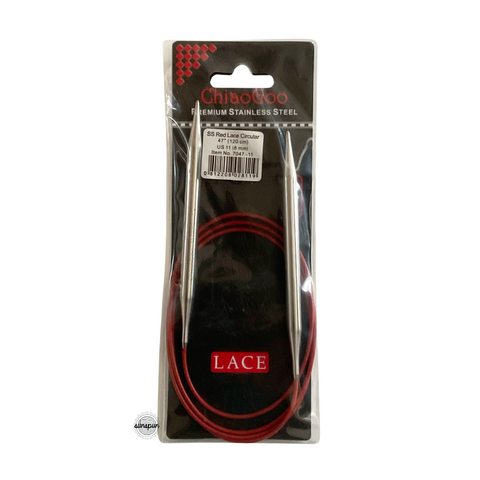 Red Lace Stainless Steel Fixed Circular Needles 100cm to 150cm