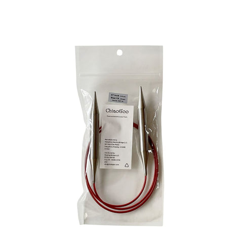 Red Lace Stainless Steel Fixed Circular Needles 100cm to 150cm