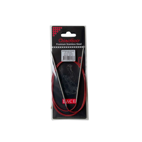 Red Lace Stainless Steel Fixed Circular Needles 100cm to 150cm
