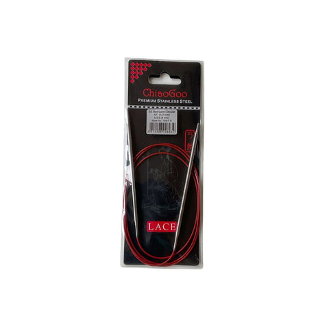 Red Lace Stainless Steel Fixed Circular Needles 100cm to 150cm