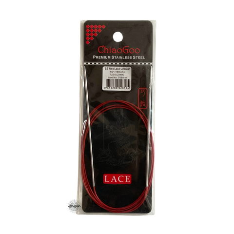 Red Lace Stainless Steel Fixed Circular Needles 100cm to 150cm