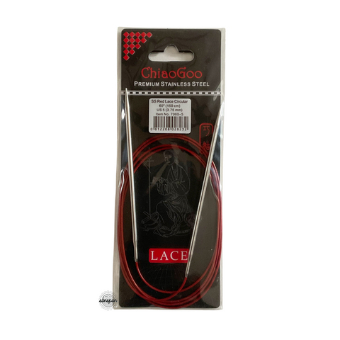 Red Lace Stainless Steel Fixed Circular Needles 100cm to 150cm