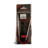 Red Lace Stainless Steel Fixed Circular Needles 100cm to 150cm