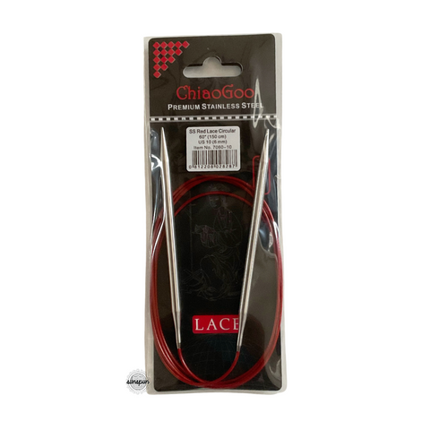 Red Lace Stainless Steel Fixed Circular Needles 100cm to 150cm