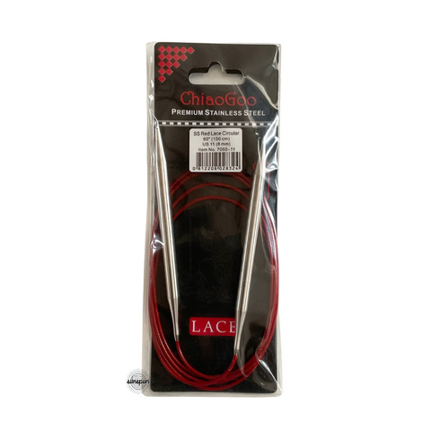 Red Lace Stainless Steel Fixed Circular Needles 100cm to 150cm