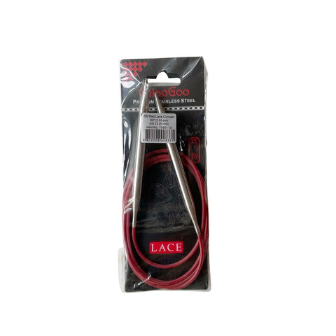 Red Lace Stainless Steel Fixed Circular Needles 100cm to 150cm