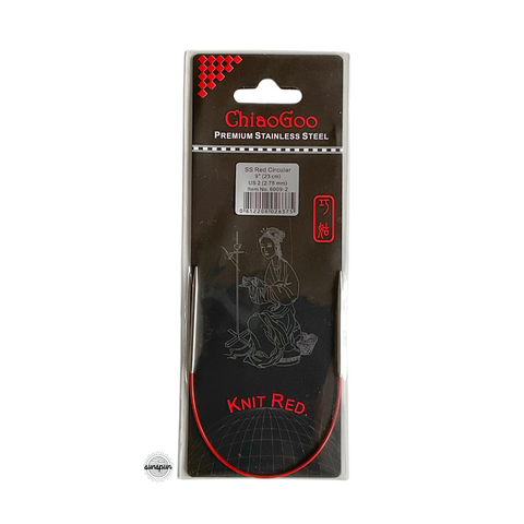 Knit Red Stainless Steel Fixed Circular Needles