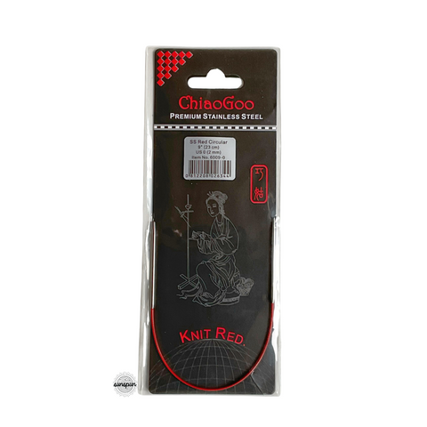 Knit Red Stainless Steel Fixed Circular Needles