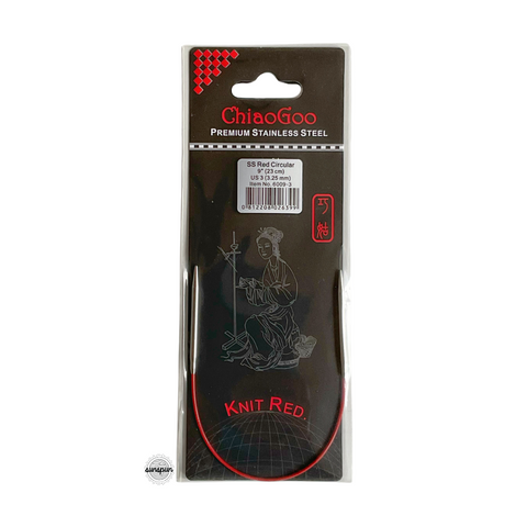 Knit Red Stainless Steel Fixed Circular Needles