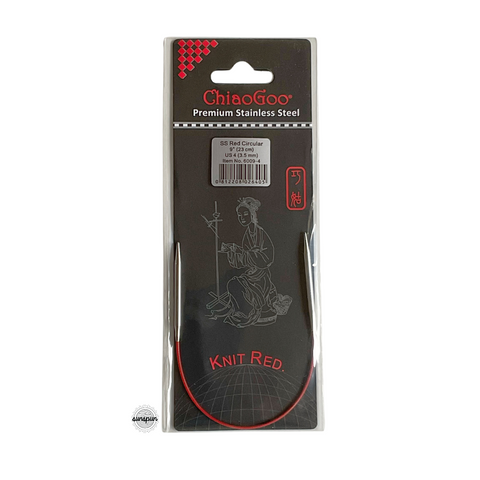 Knit Red Stainless Steel Fixed Circular Needles