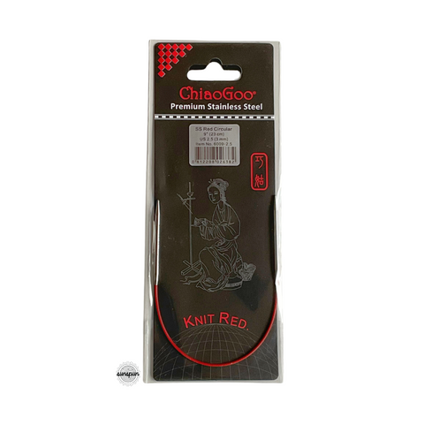 Knit Red Stainless Steel Fixed Circular Needles