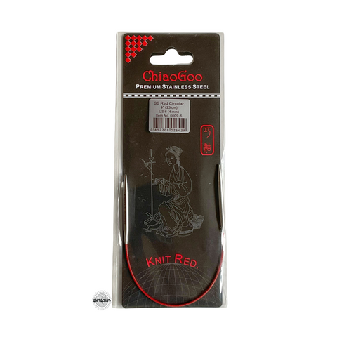 Knit Red Stainless Steel Fixed Circular Needles
