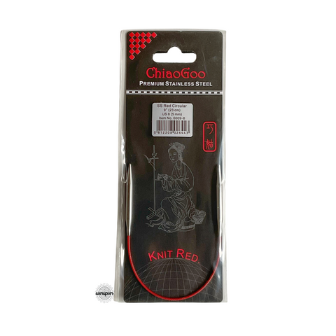 Knit Red Stainless Steel Fixed Circular Needles