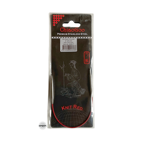 Knit Red Stainless Steel Fixed Circular Needles