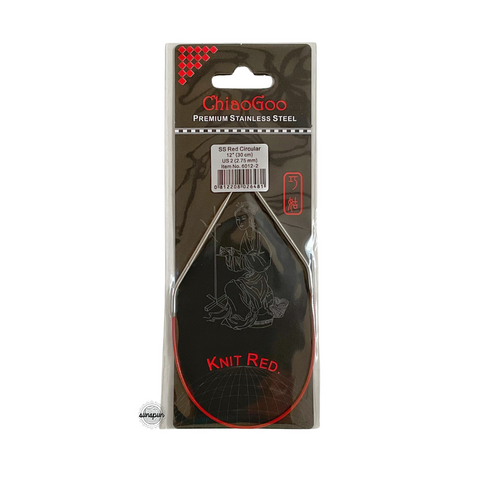 Knit Red Stainless Steel Fixed Circular Needles