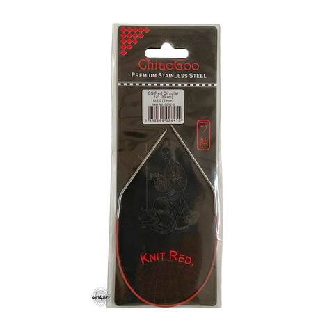 Knit Red Stainless Steel Fixed Circular Needles