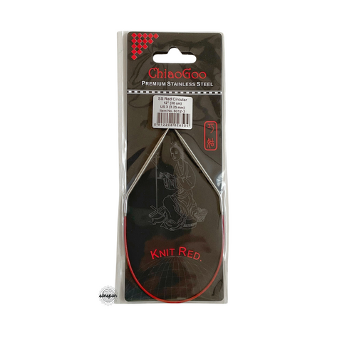 Knit Red Stainless Steel Fixed Circular Needles
