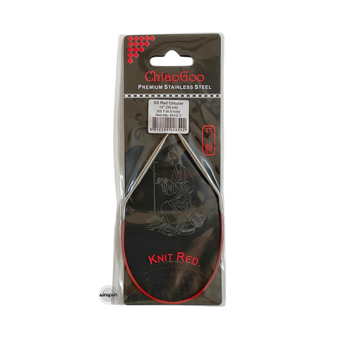 Knit Red Stainless Steel Fixed Circular Needles