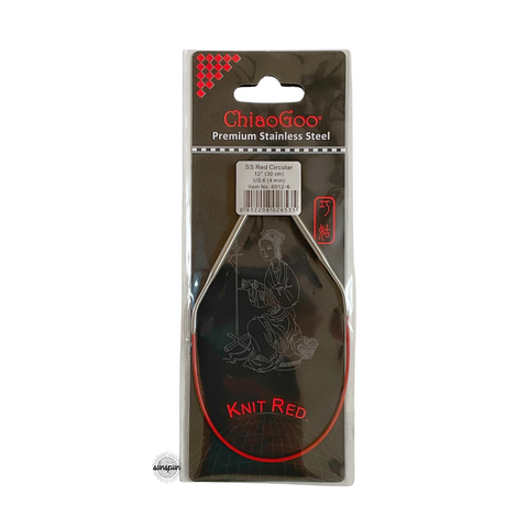 Knit Red Stainless Steel Fixed Circular Needles