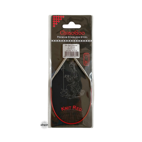 Knit Red Stainless Steel Fixed Circular Needles