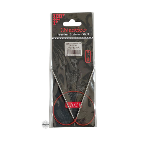 Red Lace Stainless Steel Fixed Circular Needles 40cm to 80cm