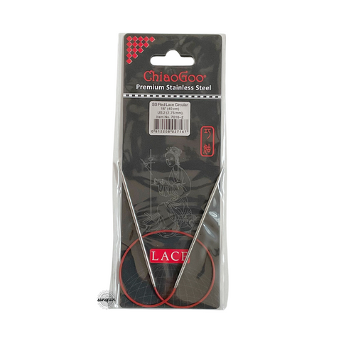 Red Lace Stainless Steel Fixed Circular Needles 40cm to 80cm