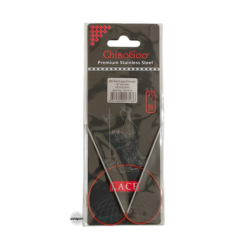 Red Lace Stainless Steel Fixed Circular Needles 40cm to 80cm