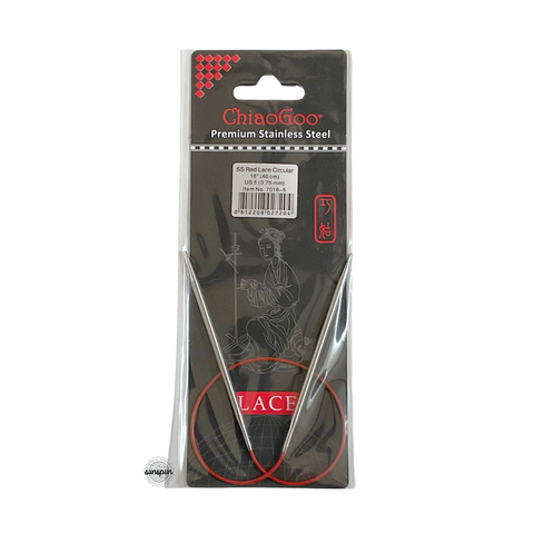 Red Lace Stainless Steel Fixed Circular Needles 40cm to 80cm