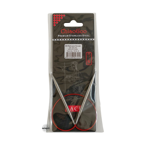 Red Lace Stainless Steel Fixed Circular Needles 40cm to 80cm