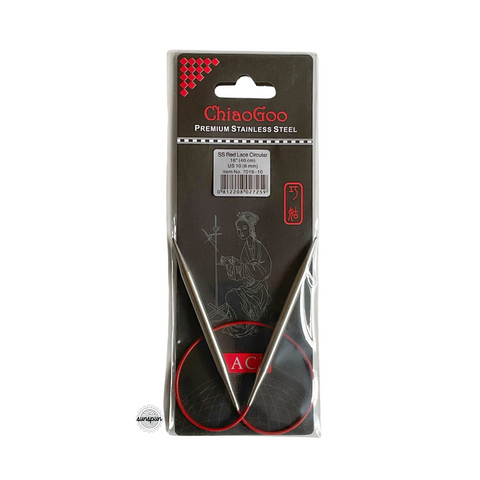 Red Lace Stainless Steel Fixed Circular Needles 40cm to 80cm