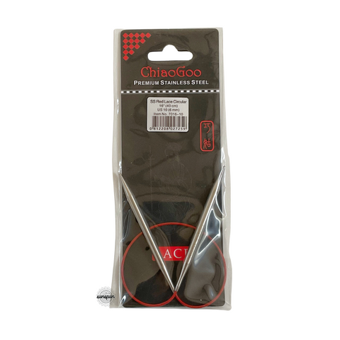 Red Lace Stainless Steel Fixed Circular Needles 40cm to 80cm