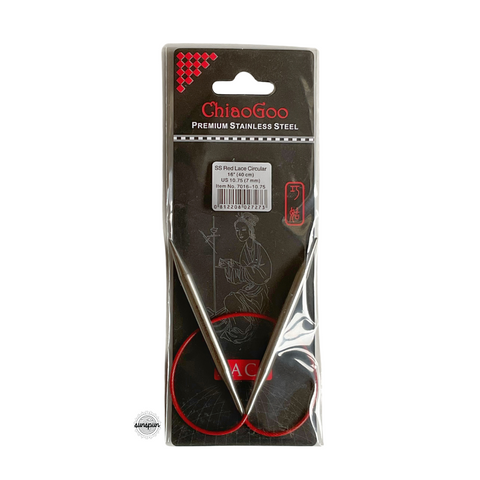 Red Lace Stainless Steel Fixed Circular Needles 40cm to 80cm