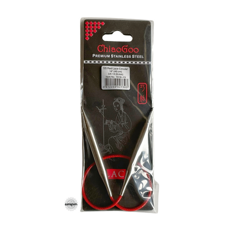 Red Lace Stainless Steel Fixed Circular Needles 40cm to 80cm