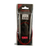 Red Lace Stainless Steel Fixed Circular Needles 40cm to 80cm
