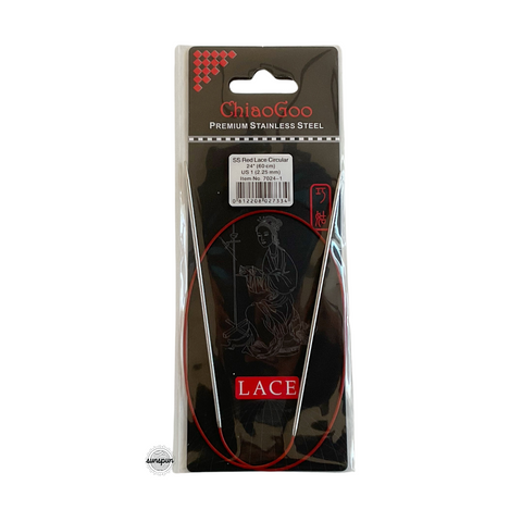 Red Lace Stainless Steel Fixed Circular Needles 40cm to 80cm
