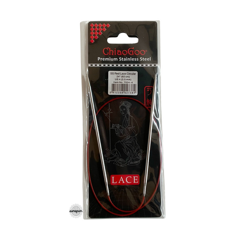 Red Lace Stainless Steel Fixed Circular Needles 40cm to 80cm