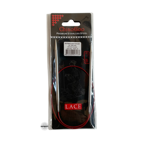 Red Lace Stainless Steel Fixed Circular Needles 40cm to 80cm