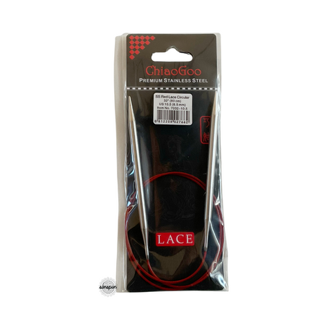 Red Lace Stainless Steel Fixed Circular Needles 40cm to 80cm